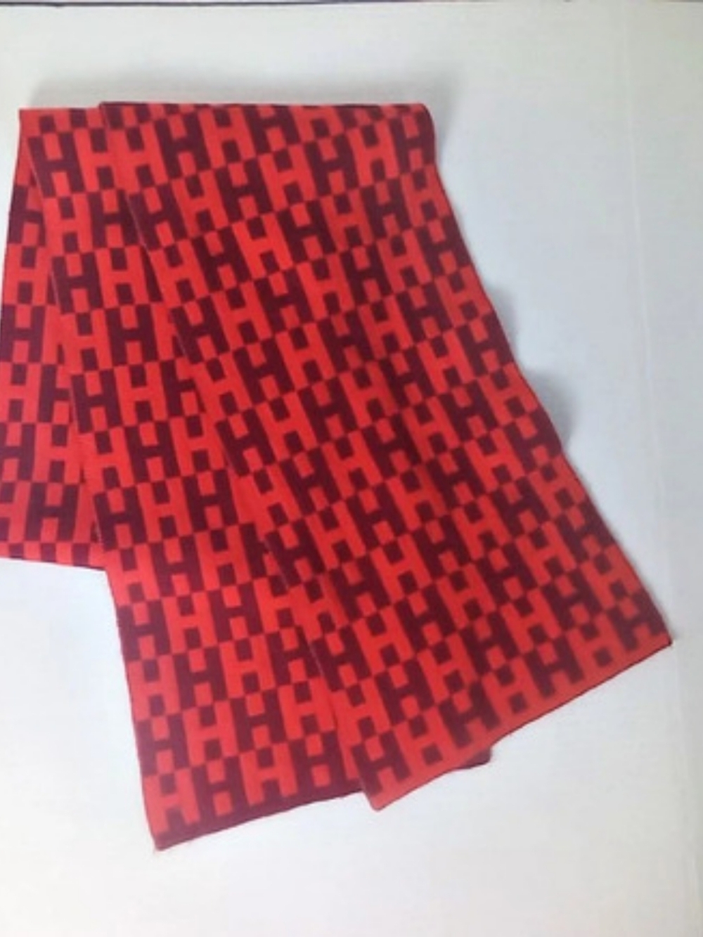 Hermes H Pattern Scarf Unisex Cashmere Blend Muffler